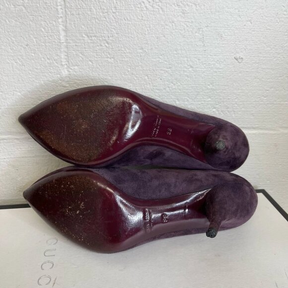 Miu Miu Pumps Purple Suede Close Toe Shoes High Heels Slip On Women's 39 EU/9 US - Picture 8 of 12